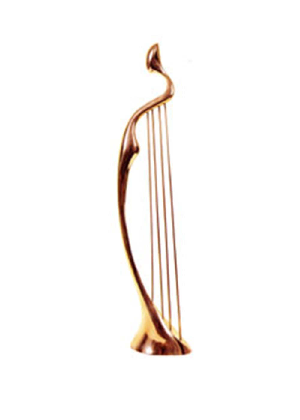 Polished Harp - Bronze Sculpture Ireland | Irish Sculpture | Cast Bronze